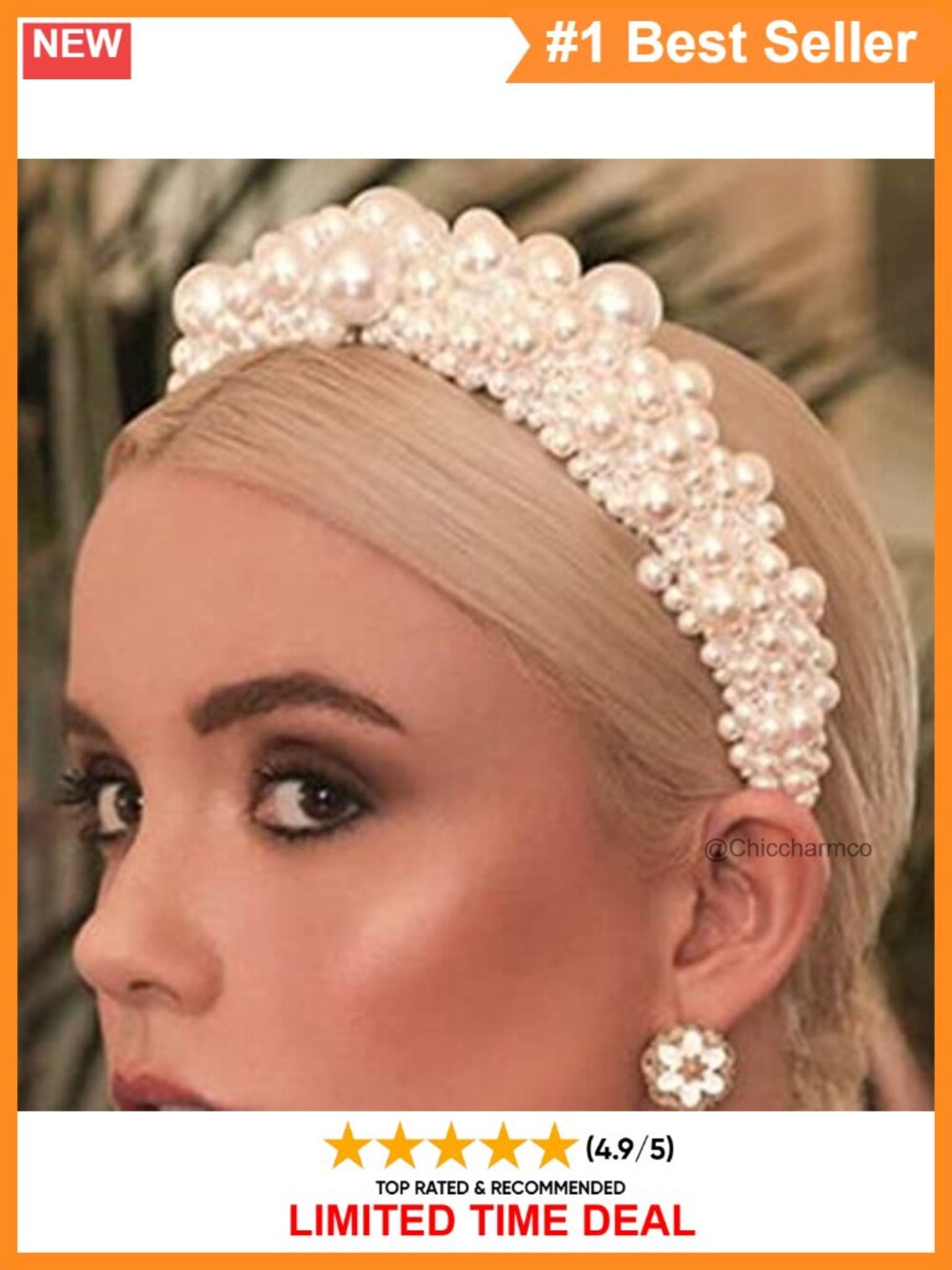 Pearl Headband Wide Hair Hoop Elegant Bridal Wedding Party Hair Accessory